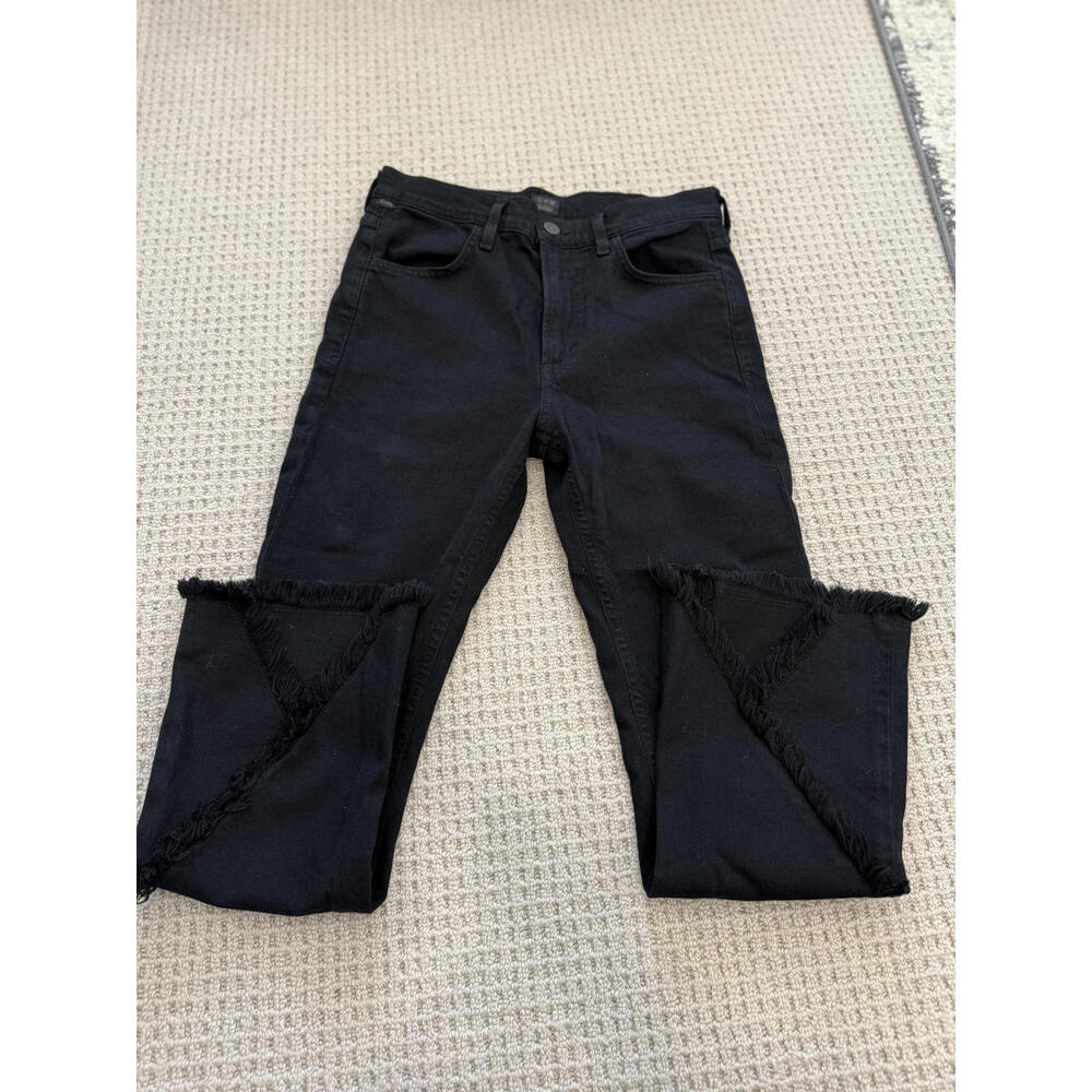 Women's Citizens Of Humanity Black Crop Jeans with Raw Hem